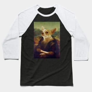 Mona Lisa Chihuahua Baseball T-Shirt